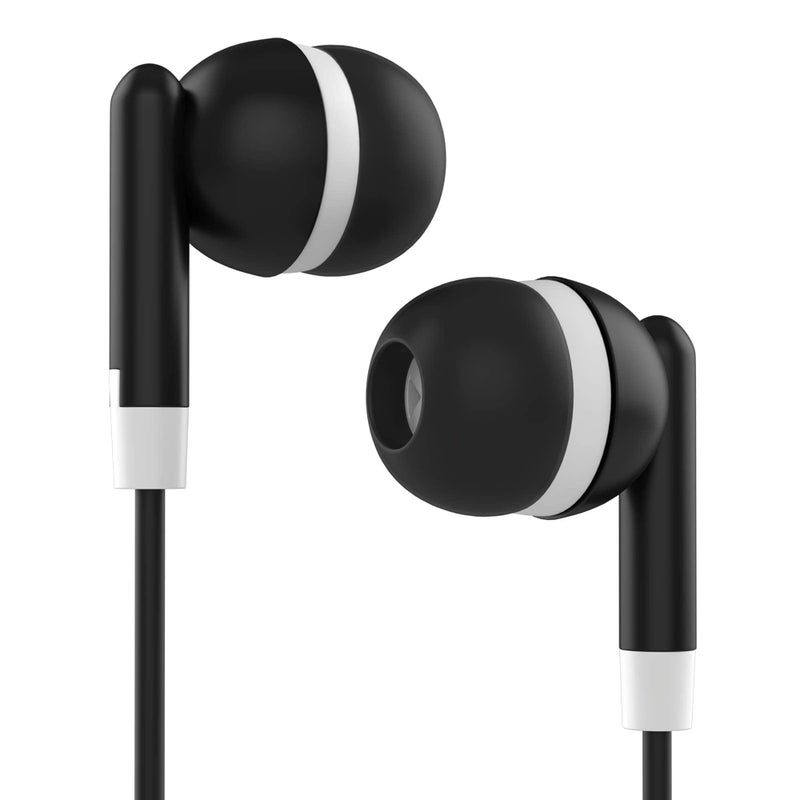 Maeline Bulk Earbuds with 3.5 mm Headphone Plug - 100 Pack Wholesale Bundle - Black - Image 2